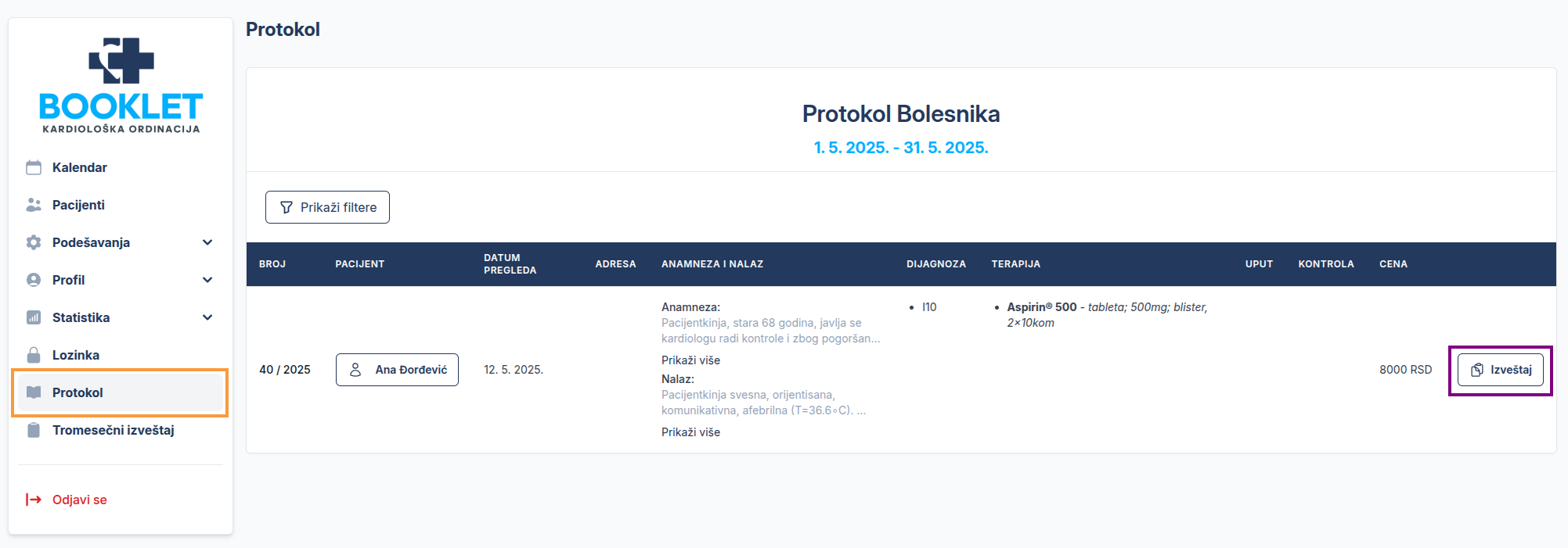 Medical protocol report navigation