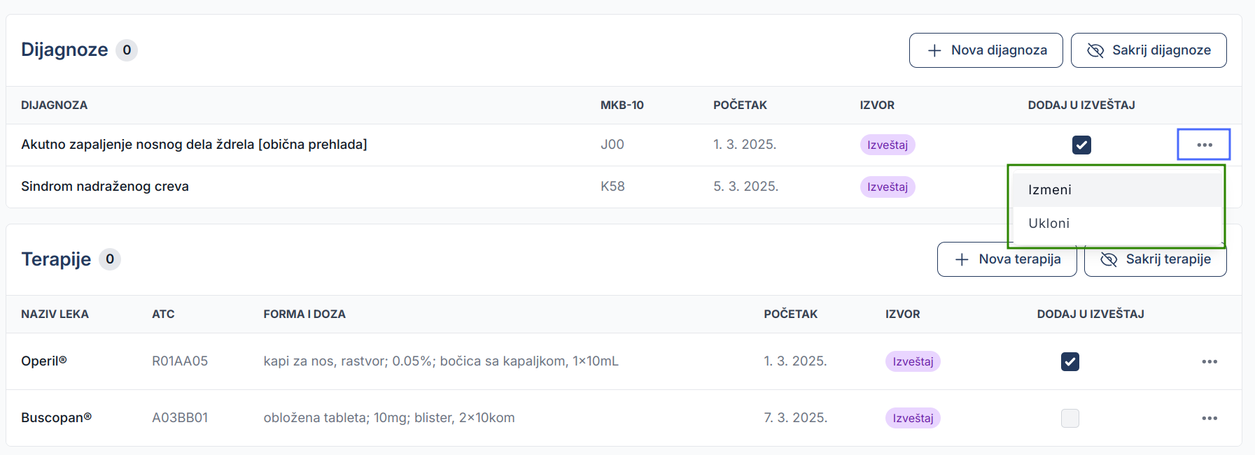 Medical Report Options